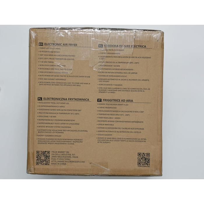 Аерофритюрниця Taylor Swoden 4.2 л, фритюрниця 8 в 1, фритюрниця без олії для 4-6 осіб, таймер на 60 хвилин - фритюрниця, фритюрниця 1400 Вт, зберігання кабелю, без бісфенолу А
