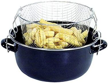 Картопля фрі медична, Емаль, Сталь, 24 см, Чорна A 24 см Одномісна