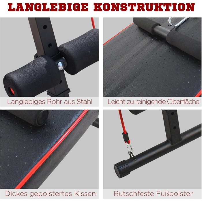 Лава для сидіння HOMCOM, багатофункціональна силова лава з регулюванням висоти та 4/5-позиційною фіксацією ніг, тренувальна лава для всього тіла, плоска лава, похила лава, тренажер для пресу та спини