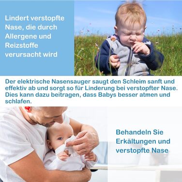 Дитячий електричний назальний аспіратор EasyHome акумуляторний дитячий пилосос, подарунок для новонароджених, малюків, аспіратор д