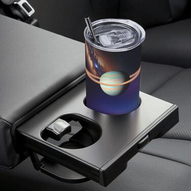 Кухоль з прямою трубочкою, дизайн Космічний Сатурн, принт, дорожній кухоль, підходить для кемпінгу, офісу та дому, 590 мл