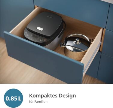 Мультирісоварка Philips 3000 серії, чорна, 0,85 л