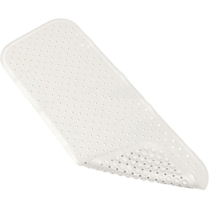 Килимок для ванни XL з протиковзким покриттям 96x34 см, без пластику, натуральний каучук FSC, 100 без BPA та ПВХ, підкладка для ванни кольору перлинно-білий, білий, перлинно-білий XL