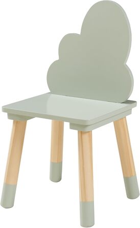 Дитячий стіл з 2 стільцями Ігровий стіл Hovle Дитячі стільці зі спинкою у формі хмари Дитяча група сидінь Дитячі меблі Дитячий стіл для малювання Дерев&39яний М&39ятно-зелений