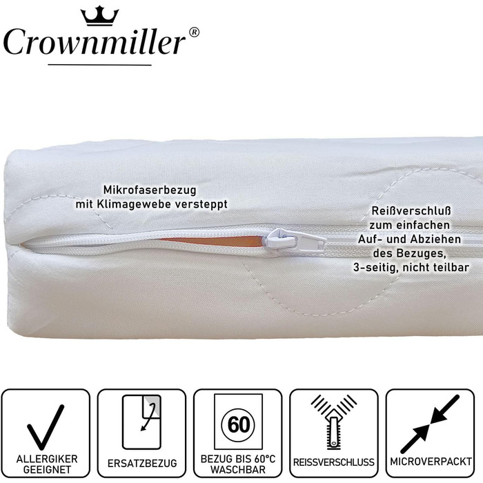 Чохол для топпера 180 x 200 см - для топперів товщиною 5-7 см на блискавці м&39яка мікрофібра можна прати при 60C OEKO-TEX