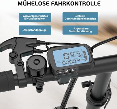 Складаний електровелосипед ESKUTE F100, 14-дюймовий електричний велосипед із USB-портом для зарядки мобільних телефонів, 250 Вт, що відповідає стандартам ЄС, вбудований акумулятор 36 В 9 Аг, запас ходу до 35-60 км, темно-сірий