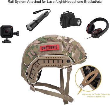 Тактичний шолом OneTigris PJ Rapid зі знімним чохлом для страйкболу та пейнтболу, колір L Caucamo