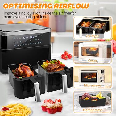 Аксесуари для фритюрниці, аксесуари для фритюрниці 7.6-9.5 л та інші двозонні фритюрниці, аксесуари для фритюрниці, аксесуари для фритюрниці без бісфенолу А Аксесуари для фритюрниці для Ninja Foodi AF400EU AF300EU AF500EU