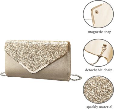 Жіноча сумочка з блискітками та блискітками, вечірня/весільна сумочка, гаманець, весільні прикраси, на випускний вечір, вечірку, сумка через плече, елегантна, набір з 4 предметів із золотом