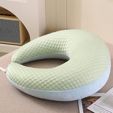 Універсальна ергономічна в&39язана подушка Crealis - подушка для читання для дорослих, сидіння в ліжку, ергономічний підлокітник, аксесуари для дому для дивана, гри, роботи, в&39язання гачком, відпочинку, підлоги, квартири, зелена