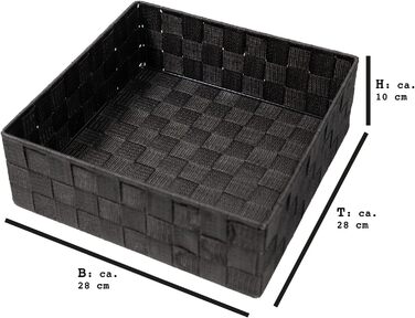 Набір із 4 кошиків для зберігання SilkKorb без кришок, під ротанг, штабелювані полиці з плетеного нейлону, коробки для зберігання, кошики для ванної кімнати, кошики для зберігання в шафах, на кухні, у вітальні (чорний)