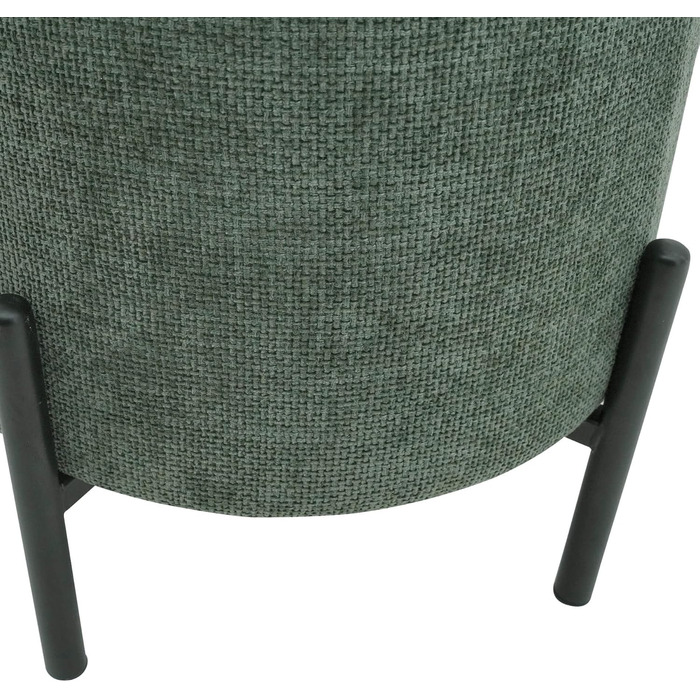 Сучасний табурет, низький пуф-підніжка, темно-зелений, поліестерова тканина, сталь, м&39який, круглий, для вітальні - Розміри ВxШxГ 43,5 x 38 x 38 см - Арт. RE7060