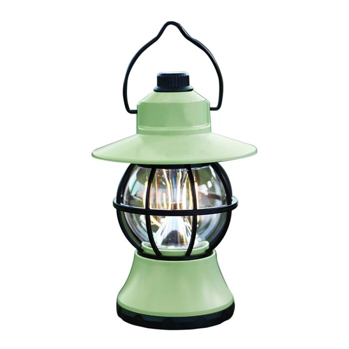 Зносостійкий акумуляторний наметовий ліхтар Toyvian з ручкою, портативний кемпінговий ліхтар для професійного освітлення наметів на відкритому повітрі, зелений
