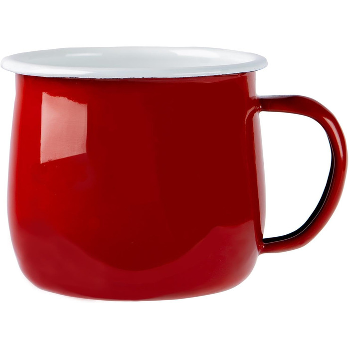 Кольорові емальовані кухлі Argon Tableware - 375 мл - Упаковка з 12 шт. - Червоні
