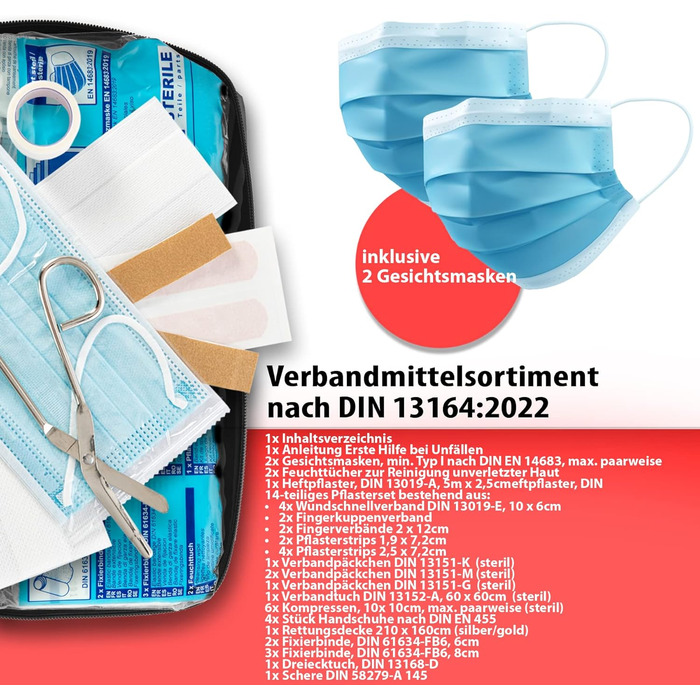 Аптечка BigDean аптечка автомобільна - чорна згідно DIN 131642022 - аптечка автомобільна - аптечка автомобільна 2024 - аптечка авт