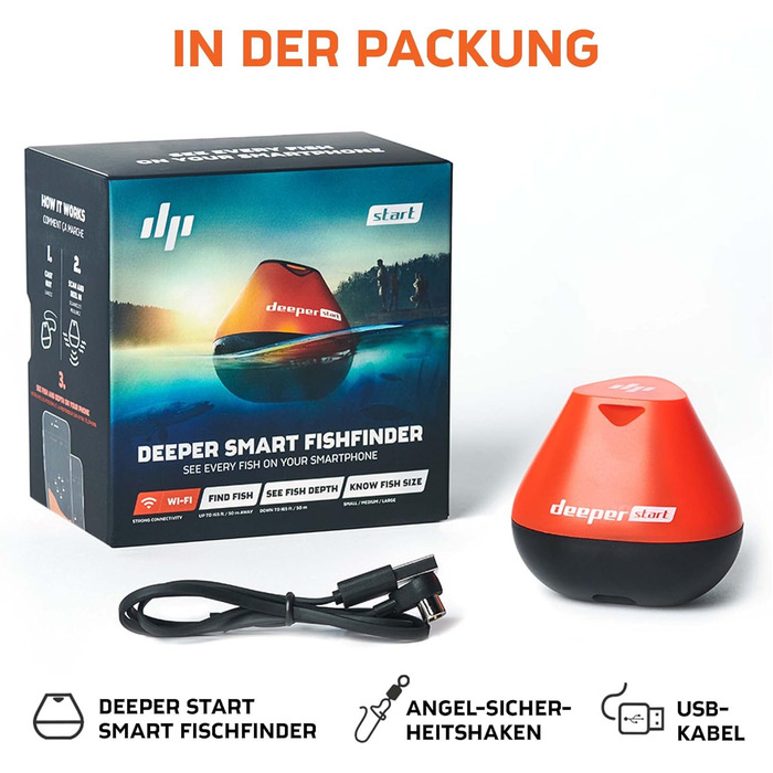 Розумний ехолот Deeper START - легкий бездротовий ехолот Wi-Fi для берегових рибалок