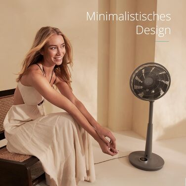 П'єдестальний вентилятор Тихий - Економічний двигун постійного струму з 26 швидкостями - Регульована висота вентилятора (73-95 см)