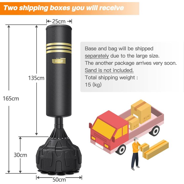 Боксерська груша Dripex 165см боксерська груша, що стоїть окремо, боксерська груша для боксу, боксерський мішок для боксу, боксерс
