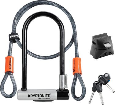 Кабель Kryptonite KRYPTOLOK STD із застібкою Kryptoflex зі шнуром, чорний/сріблястий/помаранчевий, один розмір