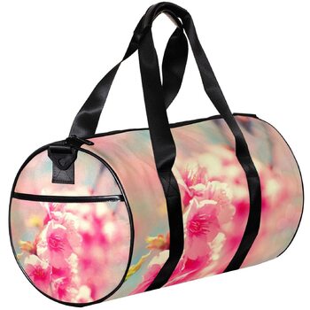 Спортивна сумка, маленька дорожня сумка, сумка для шопінгу та йоги, рожеві квіти, фітнес-сумка для активного відпочинку, ручна поклажа