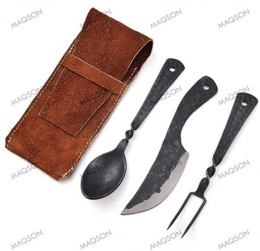 Середньовічний набір столових приборів, 3 предмети з сумкою, набір столових приборів LARP 622EA