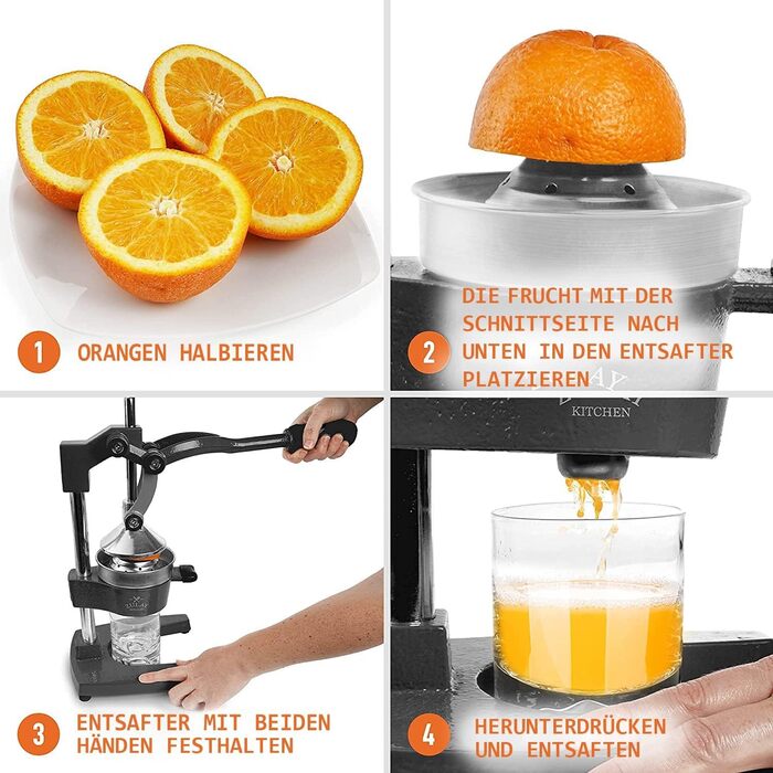 Професійна соковижималка для цитрусових Zulay - ручна металева соковижималка - ручна соковижималка для лимонів та апельсинів - міц