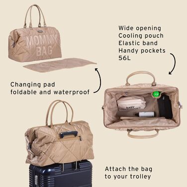 Сумка для мами, пеленальна сумка, для вагітних, дорожня сумка, велика місткість, пеленальний килимок, регульований плечовий ремінь