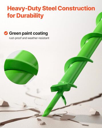 Бур для земляного буріння, діаметр 40x790 мм, садовий бур, сумісний з дрелями з внутрішнім діаметром 20 мм, бур для стовпів, бур для прокладання комунікацій, інструмент для копання для посадки та буріння