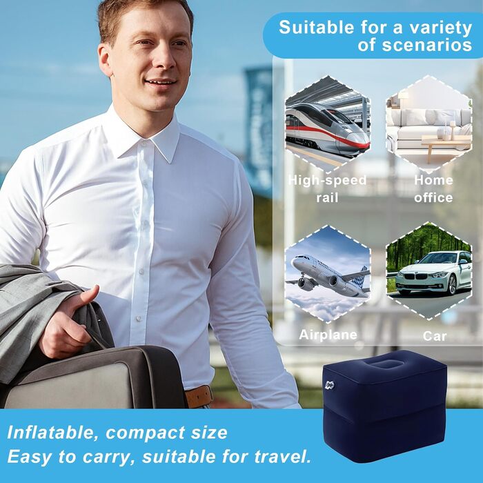 Кубики для міжхребцевих дисків, кубики для позиціонування на степах, великі кубики з пінопласту, подушки для позиціонування на степах, надувні подушки для ніг з насосом, 40 x 30 x 32 см (темно-сині), 2 шари темно-синього кольору