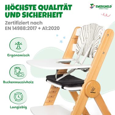 Дитячий стільчик для годування ZS3 Set - регульований, стільчик для немовлят від 6 місяців до 90 кг, з обідньою дошкою - стільчик