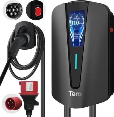 Зарядний пристрій Tera EV D1D7EE D1D7EDD1D7ED Домашня зарядна станція Wallbox зарядний кабель електромобіль з тримачем кабелю Заря