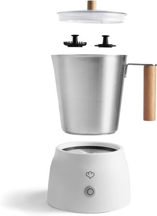 Електричний спінювач молока SPRINGLANE Mia, нержавіюча сталь, 600 Вт, 250 мл, 2 насадки, 4 програми для холодного або гарячого спі