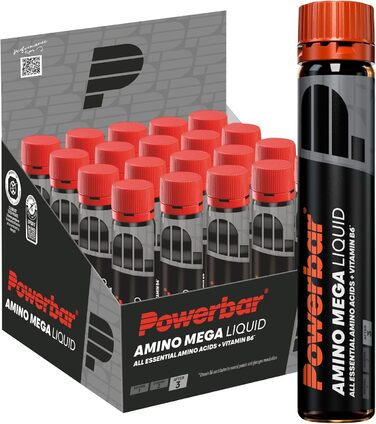 Гідролізат сироваткового протеїну та вільні амінокислоти Powerbar Amino Mega Liquid, 20 ампул x 25 мл