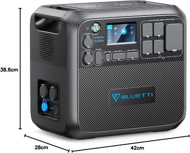 Портативна електростанція BLUETTI AC200MAX, резервний акумулятор LiFePO4 ємністю 2048 Втгод з виходами змінного струму 2200 Вт (пікова потужність 4800 Вт), сонячний блок живлення