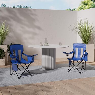 Кемпінгове крісло з відділенням-холодильником, стандартна сітка, синій колір