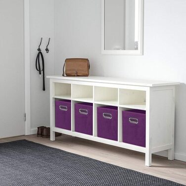 Тканинний контейнер для зберігання Powerking, 6 складних тканинних кубиків-органайзерів з металевою ручкою для шафи та зберігання іграшок, фіолетовий