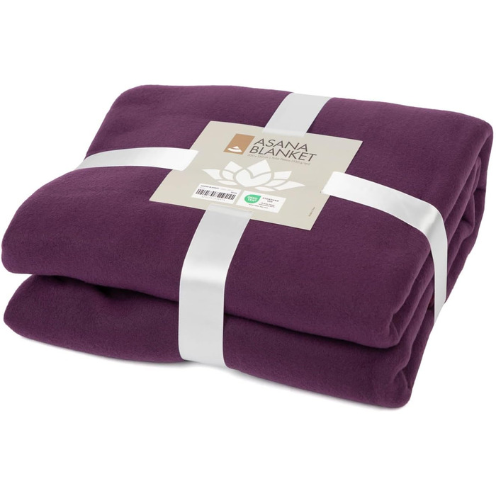 Ковдра для йоги Бодхі Ковдра ASANA М&39яка та тепла пухнаста ковдра Ковдра для медитації для Шавасани Флісове покривало з вишивкою лотоса Ковдра для дивана та пледа 150 x 200 см (темно-баклажановий)