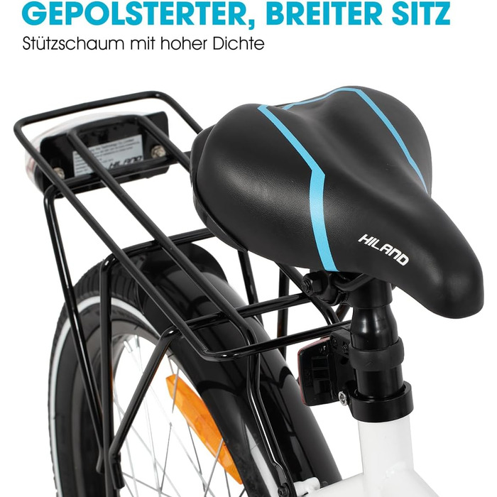 Дитячий гірський велосипед HILAND 20-24 дюйми з 6-швидкісними передачами, MTB для хлопчиків та дівчаток з підніжкою, чорно-білий велосипед білий - 20 дюймів 20 дюймів