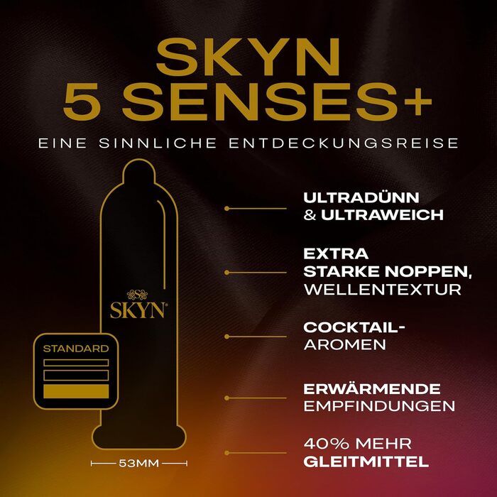 Презервативи SKYN 5 Senses, латекс-фрі, ароматизовані, 50 шт