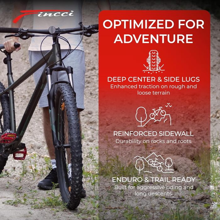 Велосипедні покришки Fincci MTB (29x2.6 дюйма) для бездоріжжя та бруду