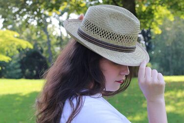 Широкий солом&39яний капелюх, літній капелюх, капелюх від сонця Ручне сплетення зі 100 соломи Bogart Надзвичайно легкий, гнучкий, приємний для шкіри та зручний Natural 58 Natural