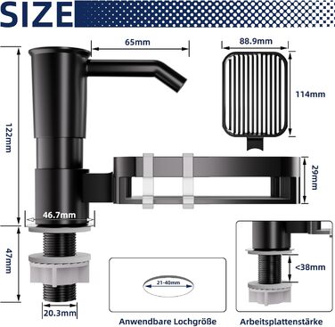Пластиковий дозатор мила кухонний,Дозатор мила кухонний,Дозатор рідини для миття посуду кухонний,Дозатор мила вбудований в дозатор