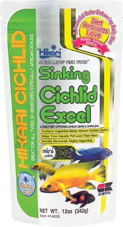 Гранули Hikari ML DWARF CICHLIST Excel Sinking Pellets для домашніх тварин, міні, 12 унцій (упаковка з 1)