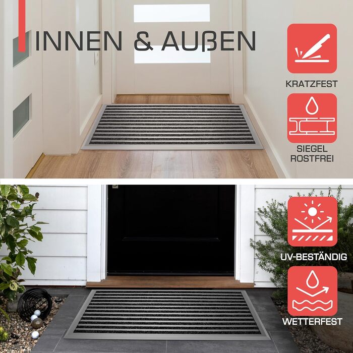 Килимок для вулиці 60x90 см Нековзний, Нержавіючий, Килимок для вулиці Вхідний килимок, Килимок для вулиці з сітки, Сріблястий AluGant 90 x 60 см (Прямокутний) Сріблястий