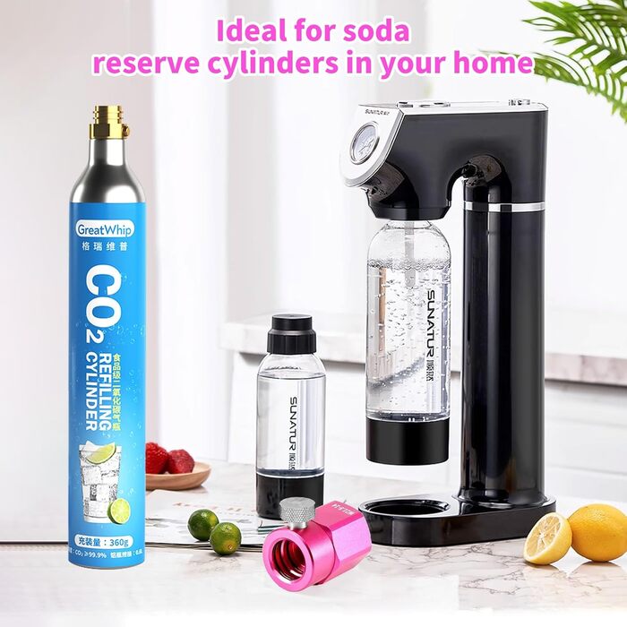 Швидкий адаптер для заправки CO2 SZBYH, швидкий адаптер для балона CO2, сумісний з SodaStream Duo, Terra, Art, Gaia, Crystal 3.0, E-Duo, компактний адаптер для передачі циліндрів CO2 для підключення пляшки W21.8-14