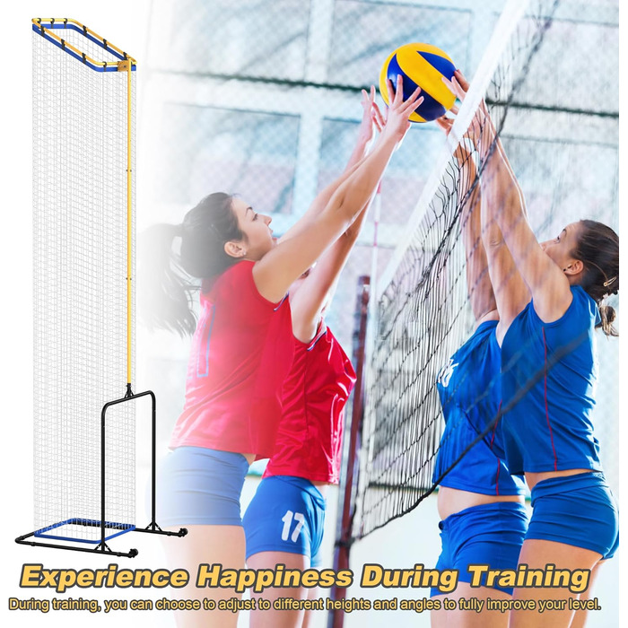 Тренажер-сітка для волейбольних зв'язуючих (Пасуючих), Регульована висота та кут, Портативний, для тренувань у приміщенні та на вулиці