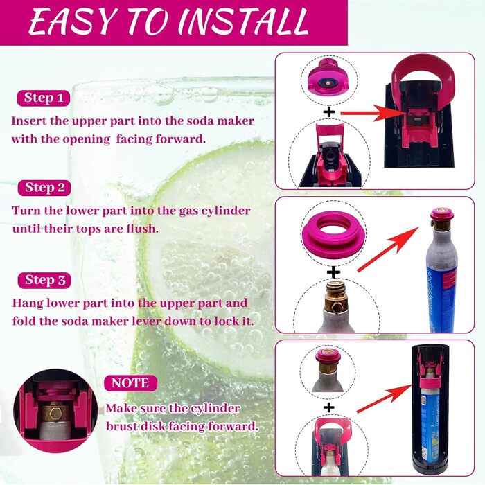 Швидкий адаптер LIAMERHE Split CO2 Швидкий адаптер для циліндра CO2 сумісний з Duo/Terra/Art/E-Duo/Crystal 3.0/Gaia Адаптер для трапецієподібної різьби Soda Stream TR21-4, F-QC3.0 з ущільнювальним кільцем