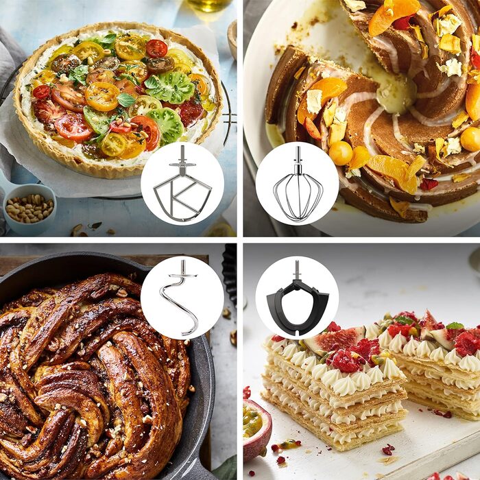 Кухонний комбайн Kenwood Titanium Chef Baker KVC85.004SI з вбудованими вагами, в т.ч. набір кондитерських виробів з 3 предметів, чаша для змішування 5 л і 3,5 л, безступінчастий регулятор швидкості, 1200 Вт, срібло