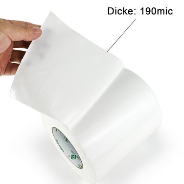 Клейка стрічка, біла, 150 мм x 50 м, міцна клейка стрічка