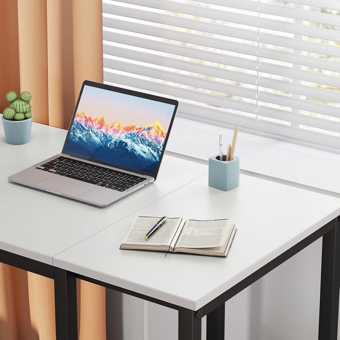 Комп&39ютерний стіл WOHOMO білий, 120 см, невеликий офісний стіл із місцем для зберігання, ПК-стіл для домашнього офісу, білий 60 x 120 см, білий